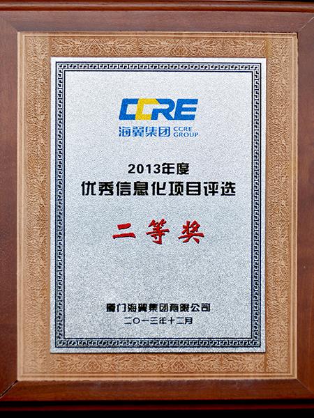 2013年度优秀信息项目二等奖